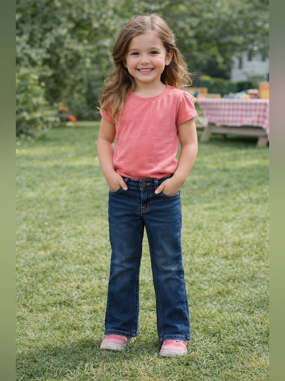 Cat & Jack Girls 4T Bootcut Jeans – Super Stretch Denim- Adjustable Waist